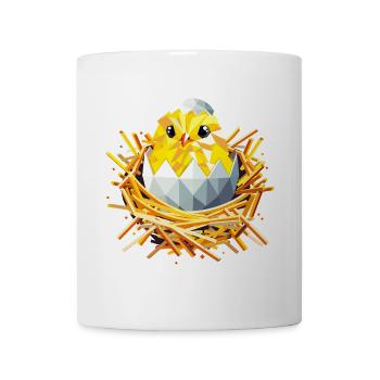Küken im Nest – Osterfreude & Frühlingsbeginn - Tasse - Weiß - Vorne