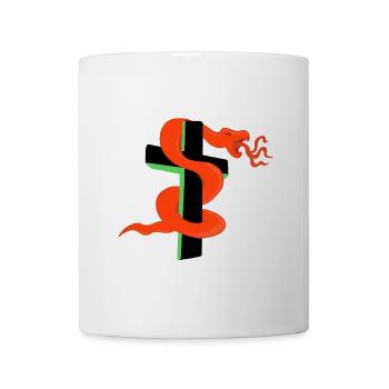 Serpent sur la croix - Mug blanc - blanc - Devant