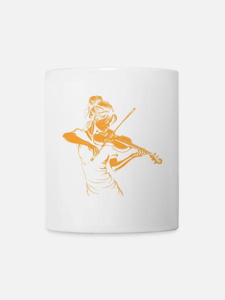 Geigenmädchen Grafik - Tasse - Weiß