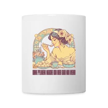 Ohne Pelmeni nix schöne Frau Art Nouveau Geschenk - Tasse - Weiß - Vorne