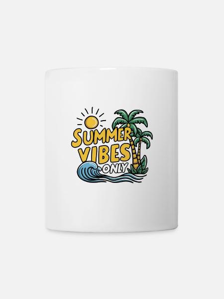 Nur Sommer-Vibes - Tasse - Weiß