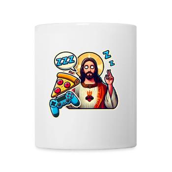 Pixel Gamer Leben Eat Sleep Respawn - Tasse - Weiß - Vorne