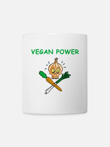 Die Kraft der Veganer - Tasse - Weiß