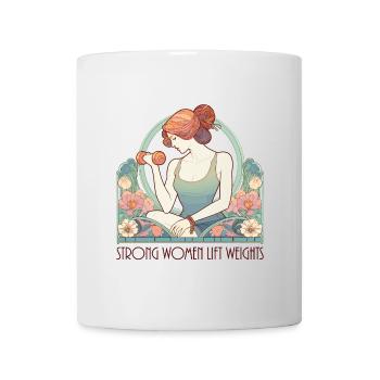 Fitness starke Frauen heben Gewichte Gym Geschenk - Tasse - Weiß - Vorne