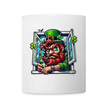 Fenêtre de la Saint-Patrick du lutin - Mug blanc - blanc - Devant