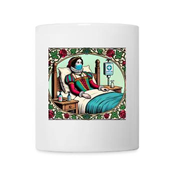 Lustige mittelalterliche Prinzessin in Quarantäne - Tasse - Weiß - Vorne