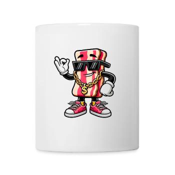 Cool Bacon with Sunglasses Sticker - Mug - white - Front