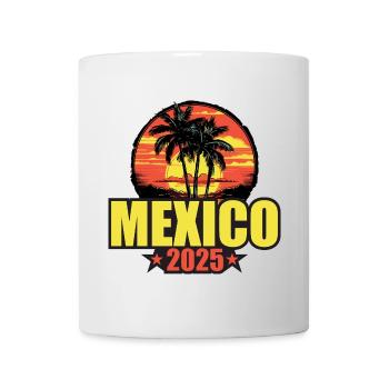 Mexiko 2025 Urlaub Palmen Bunt - Tasse - Weiß - Vorne