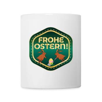 FROHE OSTERN OSTERHASE EIER GOLFSPIEL - Tasse - Weiß - Vorne