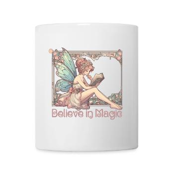 Bücher Lesen Fee Elfe Magie Art Nouveau Geschenk - Tasse - Weiß - Vorne