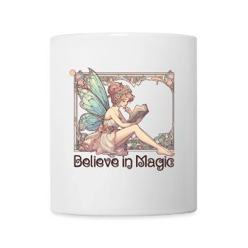 Bücher Lesen Fee Elfe Magie Art Nouveau Geschenk - Tasse - Weiß - Vorne