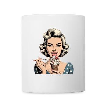 Pin Up Retro Rockabilly Cream Soft Serve Cream Gift - Mug blanc - blanc - Devant