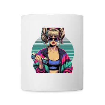 Fitness starke Frau Gym 90er Jahre Geschenk - Tasse - Weiß - Vorne