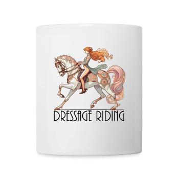 Dressurreiten Reiten Pferd edel dynamisch Geschenk - Tasse - Weiß - Vorne