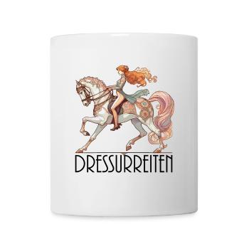 Dressurreiten Reiten Pferd edel dynamisch Geschenk - Tasse - Weiß - Vorne