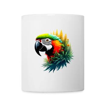 Bunter Ara und Dschungel: Exotisches und lebendiges Design - Tasse - Weiß - Vorne