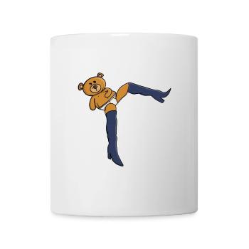 Teddy bear wearing knee-high boots - Mug - white - Front