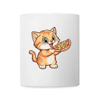 Chat J’Aime Les Chats Et La Pizza Drôle Drôle Humour - Mug blanc - blanc - Devant