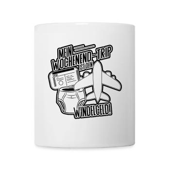 Mein Wochenendtrip ist dein Windelgeld – DINK Life - Tasse - Weiß - Vorne