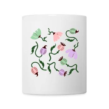 Kräftige Mohnblumen L Florale Mohnblumen - Tasse - Weiß - Vorne
