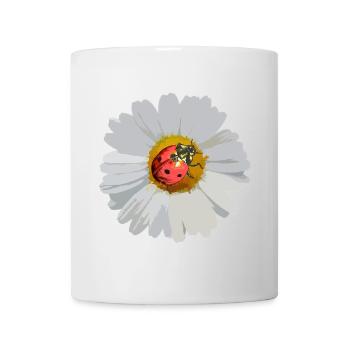 Daisies with Ladybug Motif - Mug - white - Front