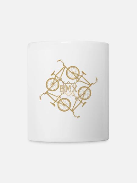 Gold BMX Orbit Muster - Tasse - Weiß