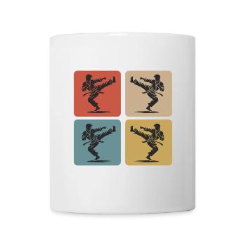 Silhouette de karaté – Style rétro - Mug blanc - blanc - Devant