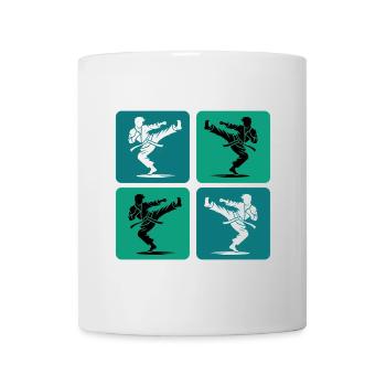 Silhouette de karaté – Style rétro - Mug blanc - blanc - Devant