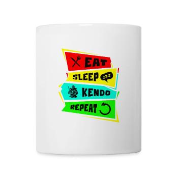 Manger Dormir Kendo Répéter - Mug blanc - blanc - Devant