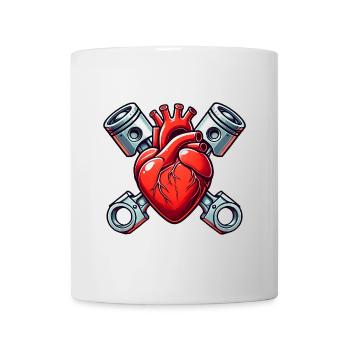 Engine heart – petrol in the blood - Mug - white - Front