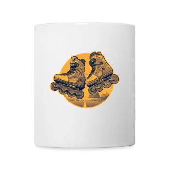 Vintage roller skate orange street pop illustration - Mug - white - Front