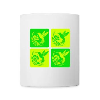Kolibri & Blüte – Nature Design - Tasse - Weiß - Vorne