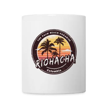 Riohacha Palmen Strand Design - Tasse - Weiß - Vorne