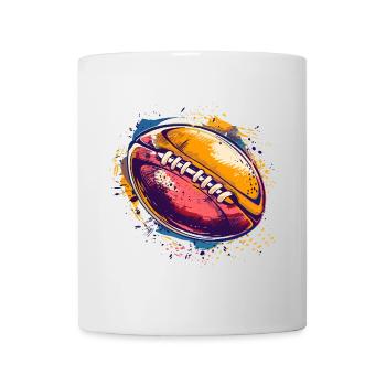 Rugby Ball Streetart - Tasse - Weiß - Vorne