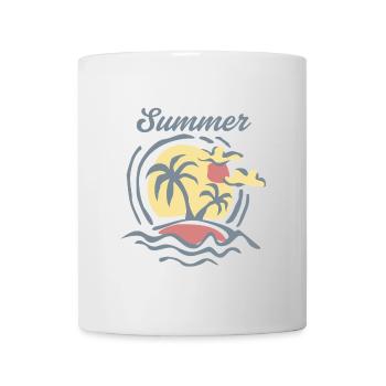 Tropische Sommer-Sonnenuntergangslandschaft - Tasse - Weiß - Vorne