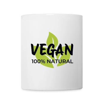 Vegan Leaf Emblem Design - Mug - white - Front