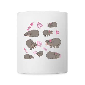 Mignon petit hippopotame nain / bébé hippopotame - Mug blanc - blanc - Devant