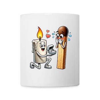 Kerze liebt Streichholz - Tasse - Weiß - Vorne