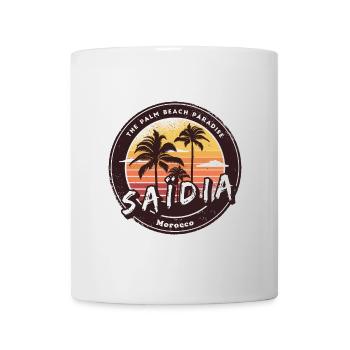 Saïdia Marokko Palmen Design - Tasse - Weiß - Vorne