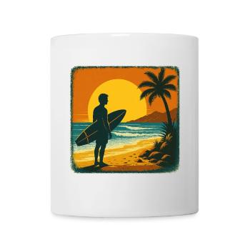 Surfer Surfen Cool Retro Surfer Vintage Surf - Tasse - Weiß - Vorne