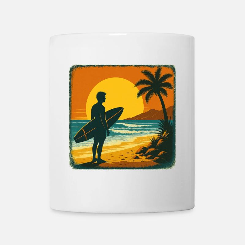 Surfer Surfen Cool Retro Surfer Vintage Surf - Tasse - Weiß