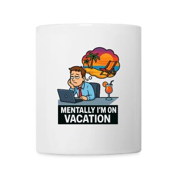 Évasion de bureau sur la plage - Mug blanc - blanc - Devant