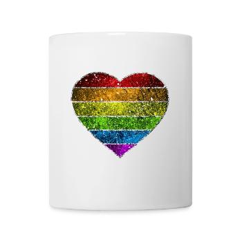 Kosmisches Regenbogenherz - Tasse - Weiß - Vorne