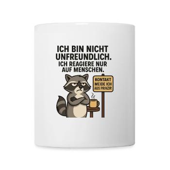 Raccoon saying: contact avoidance - Mug - white - Front