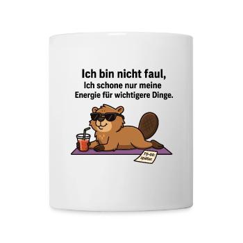 Lazy beaver in chill mode - Mug - white - Front