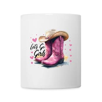Lets Go Girls Western Pink Boots Women Gift - Mug - white - Front