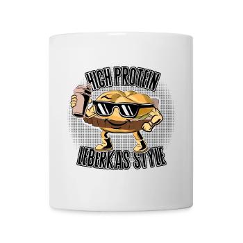 High Protein – Leberkas Style Gym Humor - Tasse - Weiß - Vorne