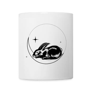 Rabbit on crescent moon – enchanting moon motif - Mug - white - Front