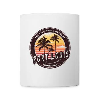 Port Louis Mauritius Palmen Retro Design - Tasse - Weiß - Vorne