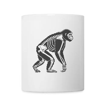 Gorilla Skeleton – Dark Animal Design in Vector Style - Mug - white - Front